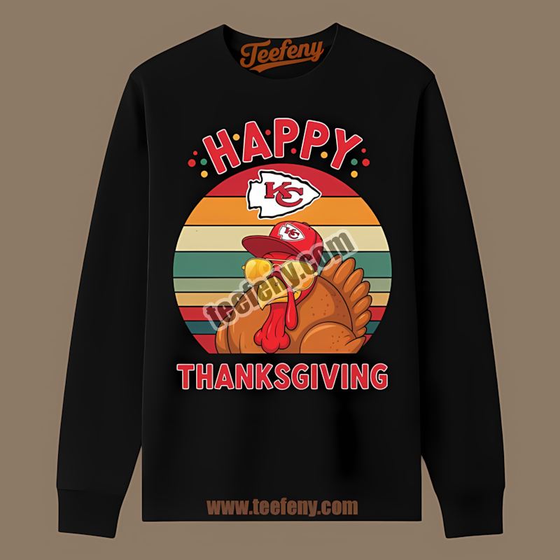 Kansas City Chiefs Thanksgiving Turkey Regular Long Sleeve Kansas City Chiefs Thanksgiving Turkey Regular Long Sleeve
