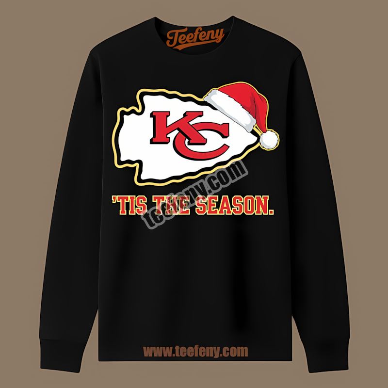 Kansas City Chiefs Tis The Season Christmas Graphic Long Sleeve Kansas City Chiefs Tis The Season Christmas Graphic Long Sleeve