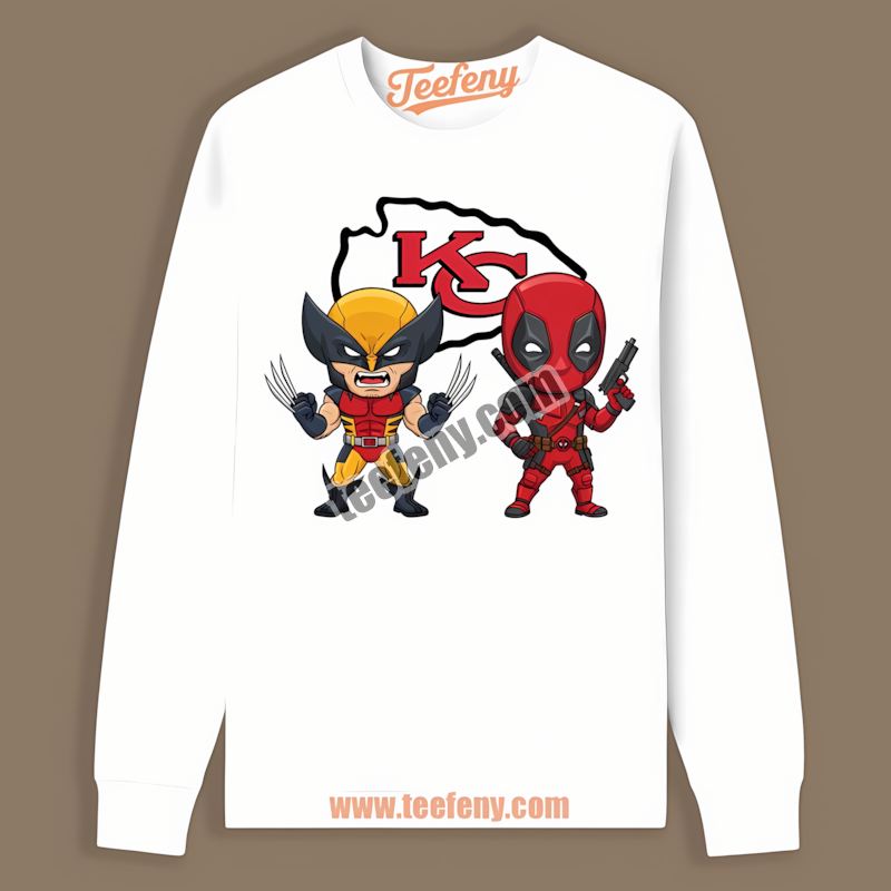 Kansas City Chiefs Wolverine Deadpool Superhero Trendy Long Sleeve Kansas City Chiefs Wolverine Deadpool Superhero Trendy Long Sleeve