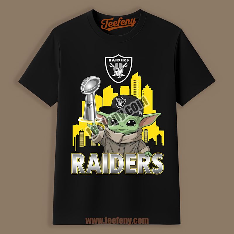 Las Vegas Raiders Baby Yoda Holding Super Bowl Cup Unisex Shirt