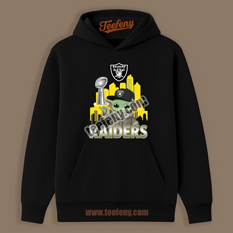 Las Vegas Raiders Baby Yoda Holding Super Bowl Cup Unisex Hoodie Las Vegas Raiders Baby Yoda Holding Super Bowl Cup Unisex Hoodie