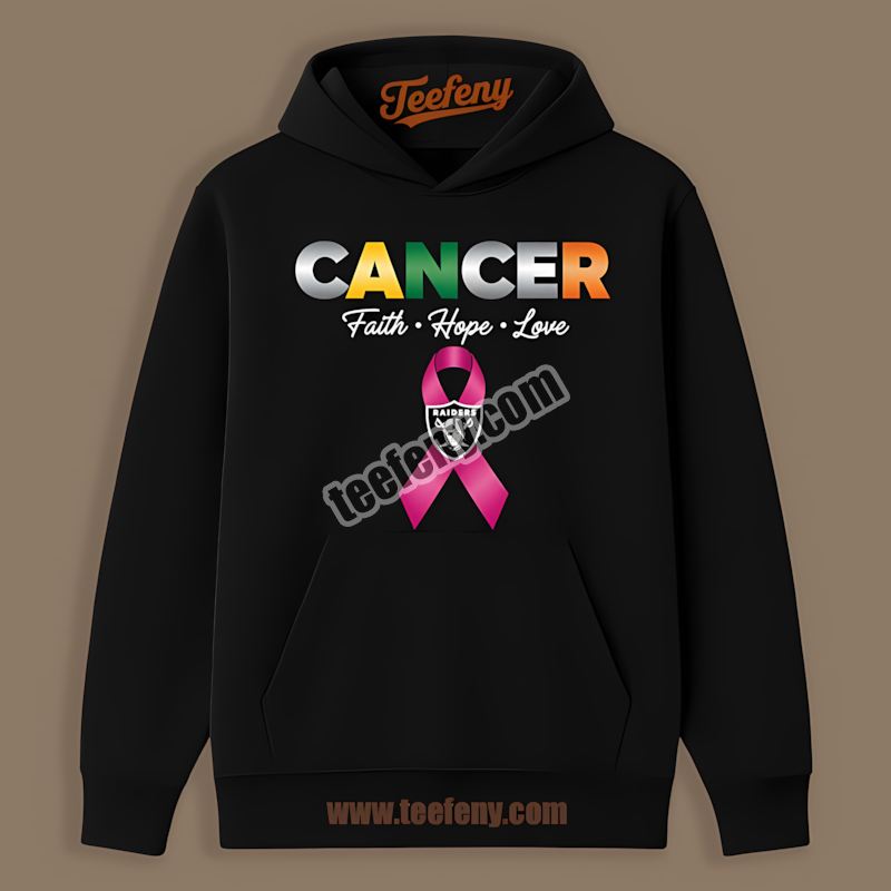 Las Vegas Raiders Cancer Awareness Faith Hope Love Regular Hoodie Las Vegas Raiders Cancer Awareness Faith Hope Love Regular Hoodie