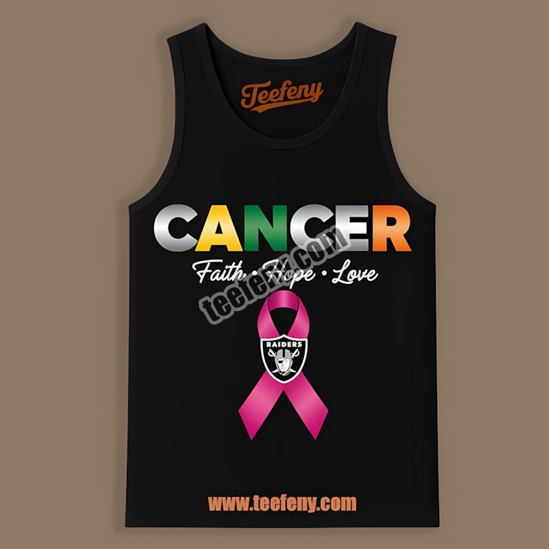 Las Vegas Raiders Cancer Awareness Faith Hope Love Regular Tanktop Las Vegas Raiders Cancer Awareness Faith Hope Love Regular Tanktop