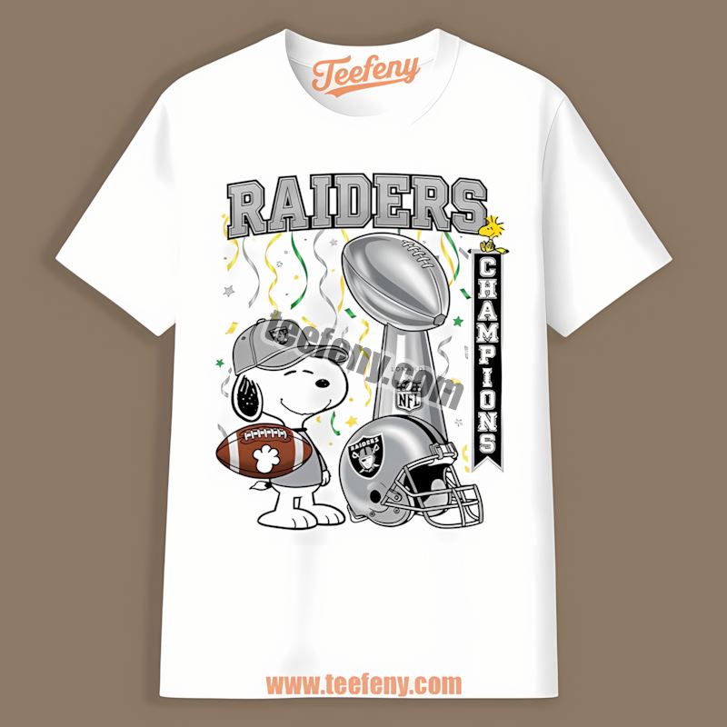 Las Vegas Raiders Champions Snoopy Celebration Cotton Shirt