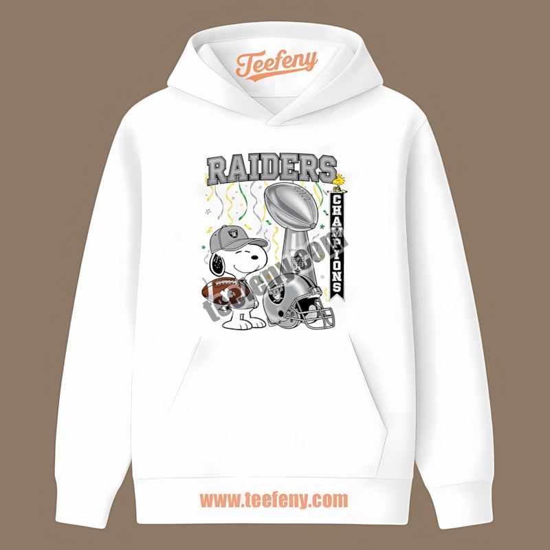 Las Vegas Raiders Champions Snoopy Celebration Cotton Hoodie Las Vegas Raiders Champions Snoopy Celebration Cotton Hoodie