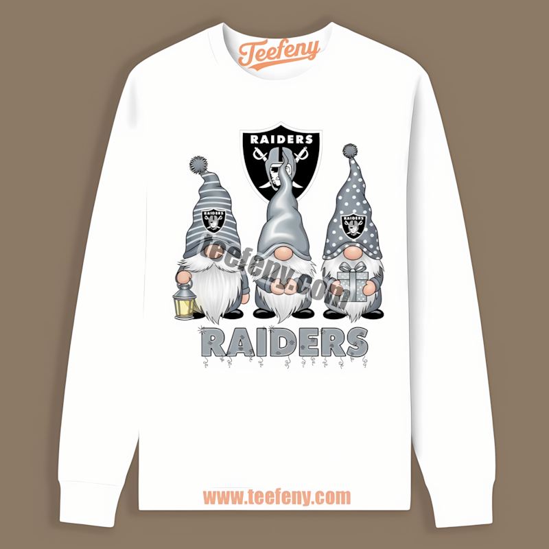 Las Vegas Raiders Christmas Gnomes Unisex Long Sleeve Las Vegas Raiders Christmas Gnomes Unisex Long Sleeve