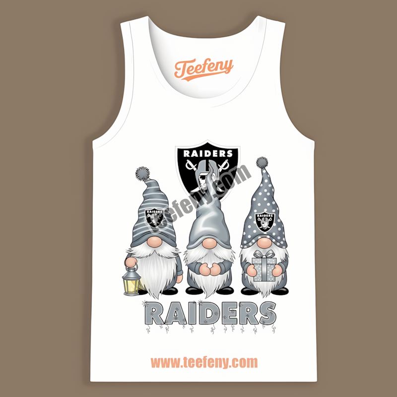 Las Vegas Raiders Christmas Gnomes Unisex Tanktop Las Vegas Raiders Christmas Gnomes Unisex Tanktop
