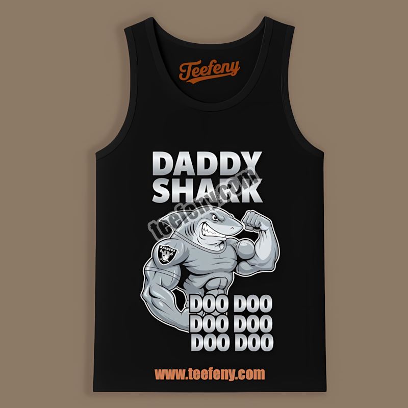 Las Vegas Raiders Daddy Shark Graphic Tanktop Las Vegas Raiders Daddy Shark Graphic Tanktop