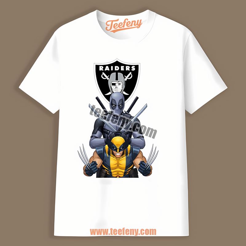 Las Vegas Raiders Deadpool Wolverine Crossover Retro Shirt