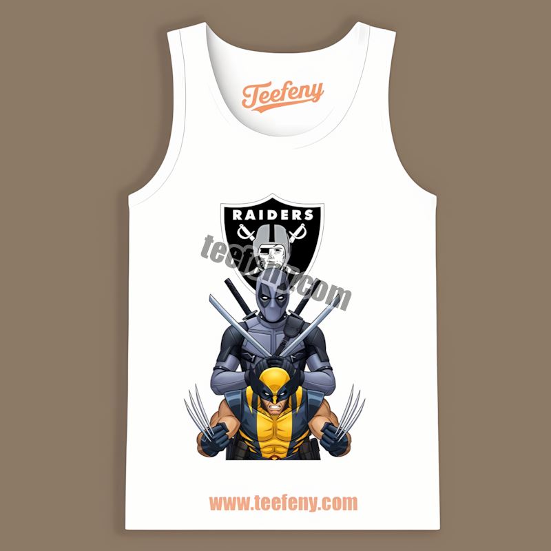 Las Vegas Raiders Deadpool Wolverine Crossover Retro Tanktop Las Vegas Raiders Deadpool Wolverine Crossover Retro Tanktop