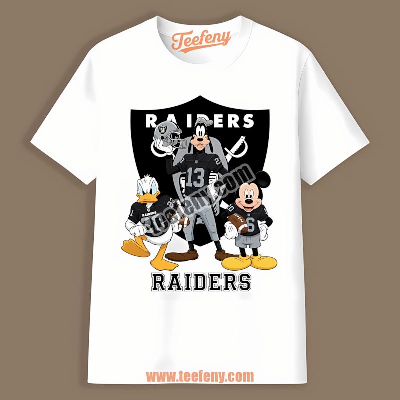 Las Vegas Raiders Disney Characters Mickey Donald Goofy Retro Shirt