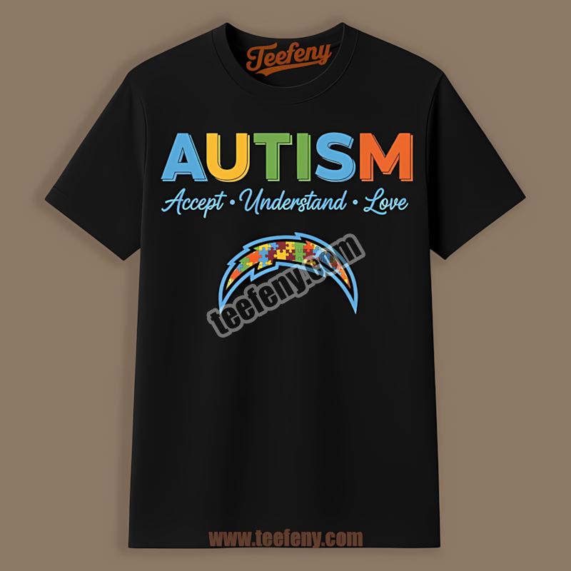 Los Angeles Chargers Autism Awareness Accept Understand Love Cotton Shirt