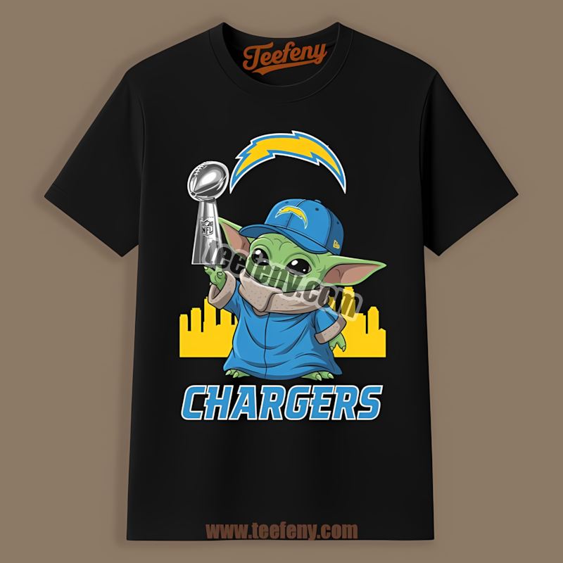Los Angeles Chargers Baby Yoda Super Bowl Cup Graphic Color Shirt