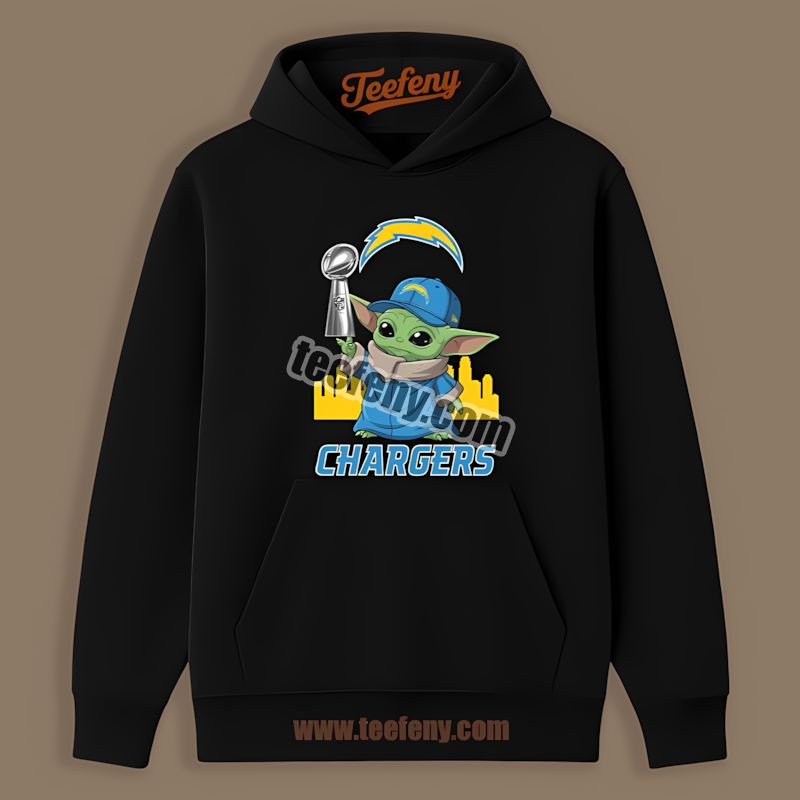 Los Angeles Chargers Baby Yoda Super Bowl Cup Graphic Color Hoodie Los Angeles Chargers Baby Yoda Super Bowl Cup Graphic Color Hoodie