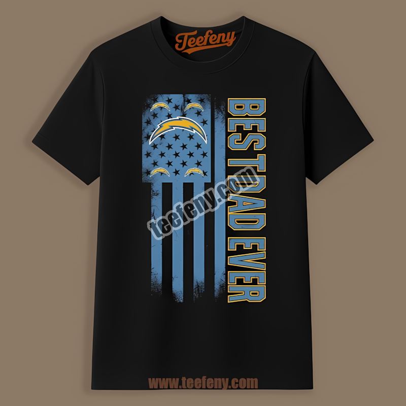 Los Angeles Chargers Best Dad Ever American Flag Classic Shirt