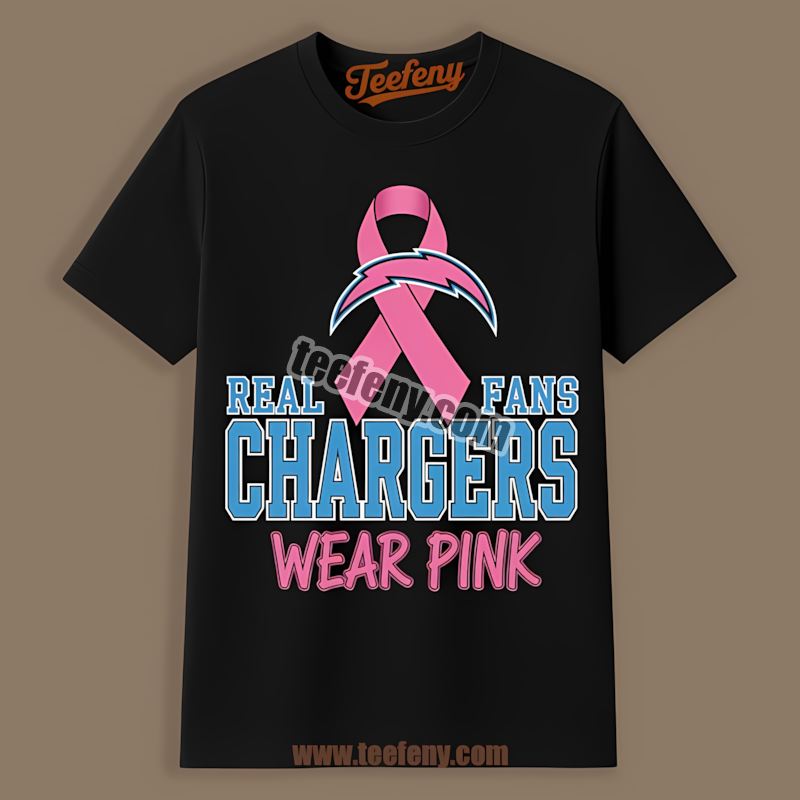 Los Angeles Chargers Breast Cancer Awareness Fans Wear Pink Shirt