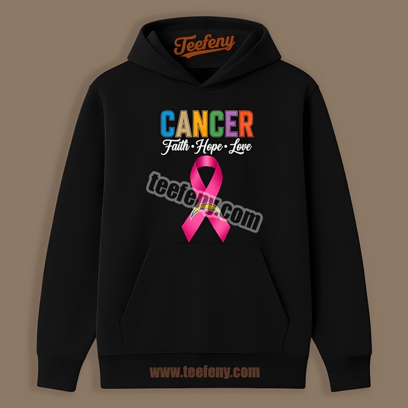Los Angeles Chargers Cancer Awareness Faith Hope Love Retro Hoodie Los Angeles Chargers Cancer Awareness Faith Hope Love Retro Hoodie