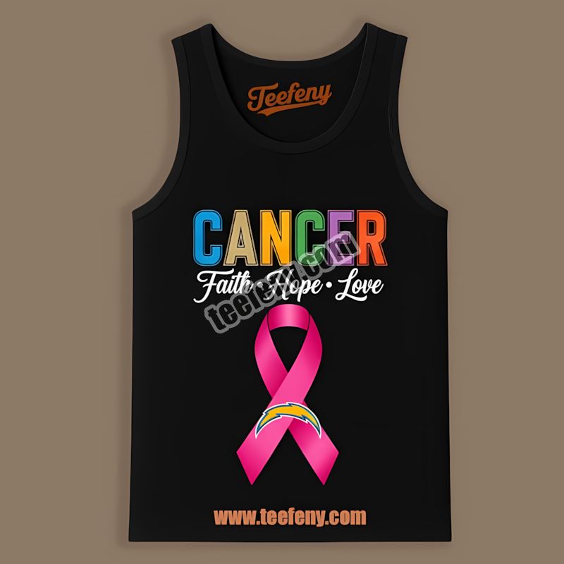 Los Angeles Chargers Cancer Awareness Faith Hope Love Retro Tanktop Los Angeles Chargers Cancer Awareness Faith Hope Love Retro Tanktop