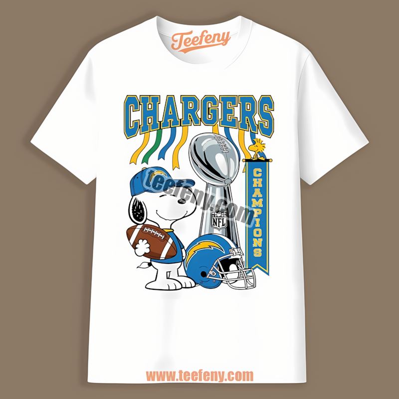 Los Angeles Chargers Champions Snoopy Celebration Art Graphic Shirt