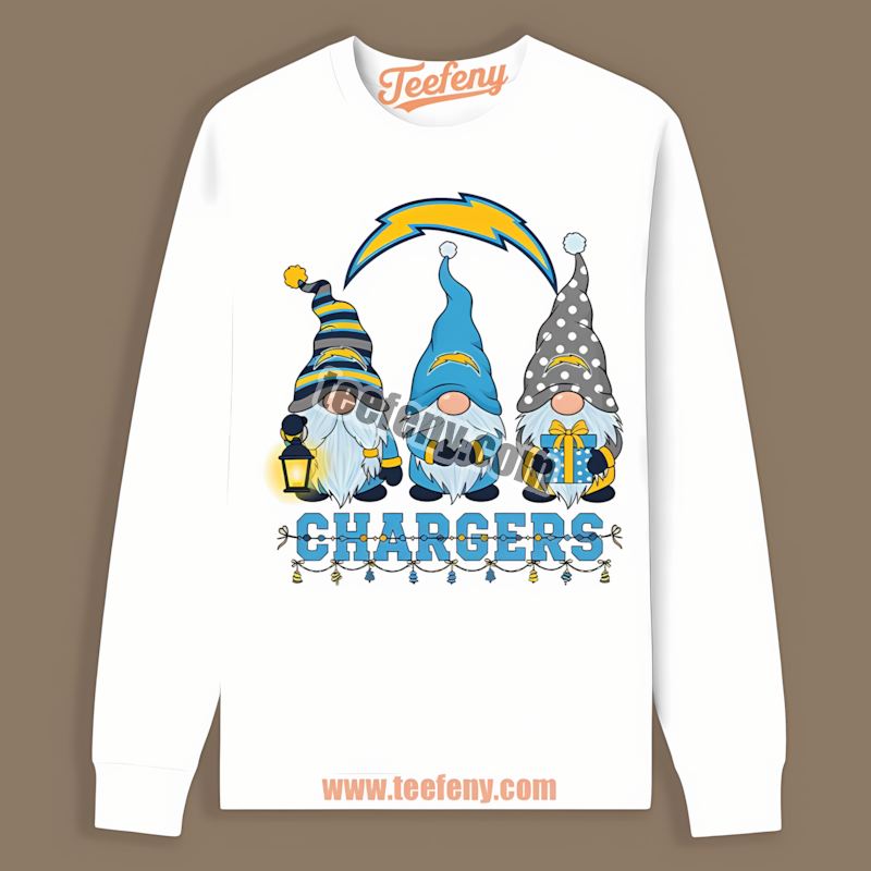 Los Angeles Chargers Christmas Gnomes Holiday Classic Long Sleeve Los Angeles Chargers Christmas Gnomes Holiday Classic Long Sleeve
