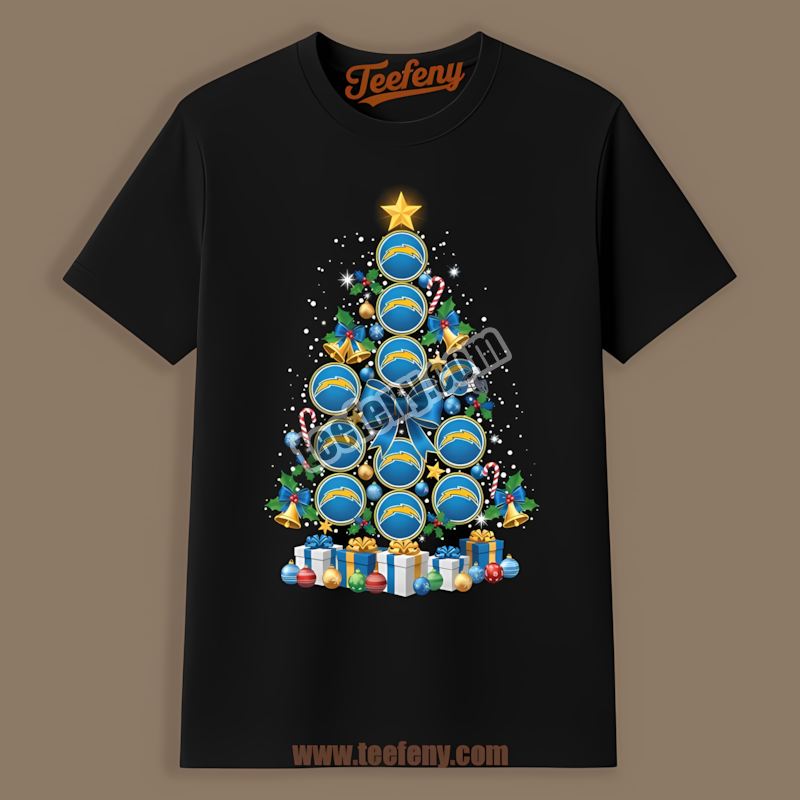 Los Angeles Chargers Christmas Tree Logo Festive Vintage Shirt