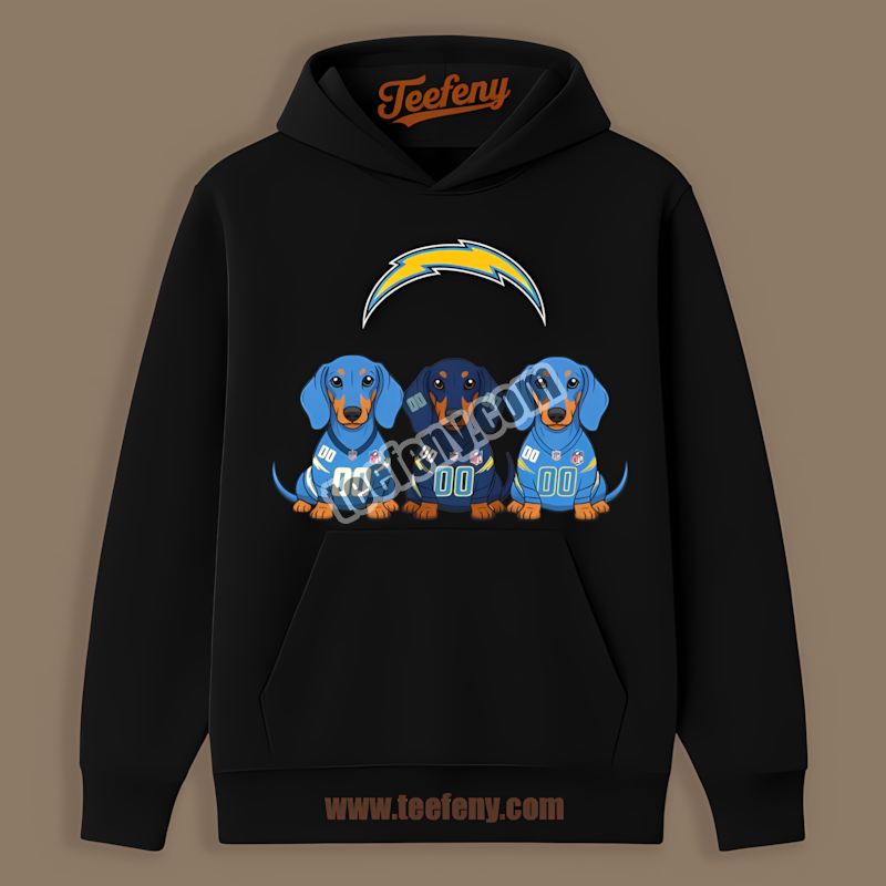Los Angeles Chargers Dachshund Dog Lover Cotton Hoodie Los Angeles Chargers Dachshund Dog Lover Cotton Hoodie