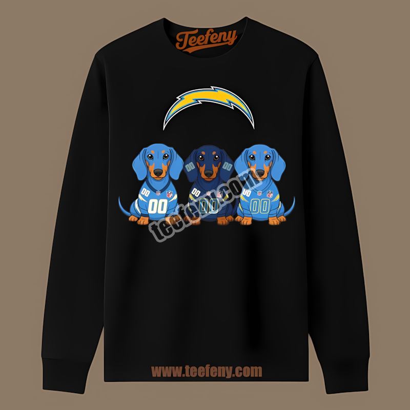 Los Angeles Chargers Dachshund Dog Lover Cotton Long Sleeve Los Angeles Chargers Dachshund Dog Lover Cotton Long Sleeve