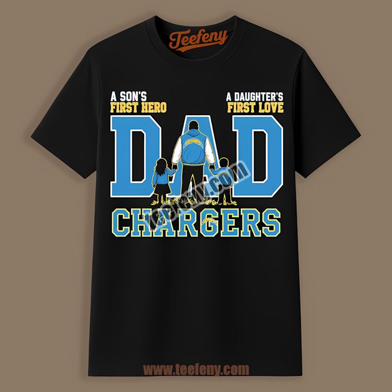 Los Angeles Chargers Dad Fathers Day Hero Family Classic Shirt