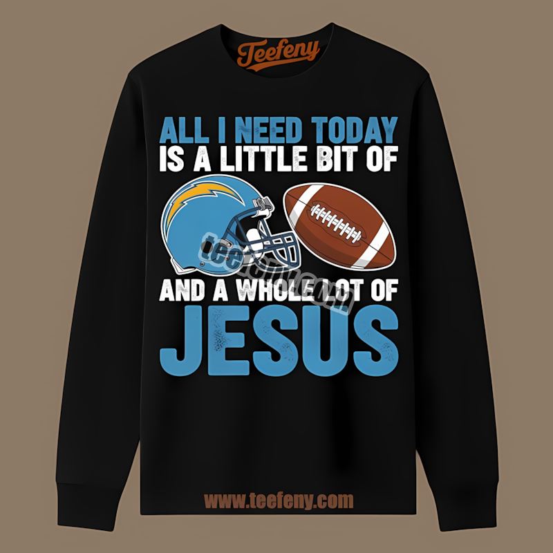 Los Angeles Chargers Football And Faith Jesus Regular Long Sleeve Los Angeles Chargers Football And Faith Jesus Regular Long Sleeve