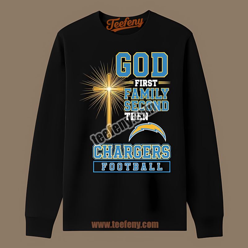 Los Angeles Chargers God Family Football Graphic Long Sleeve Los Angeles Chargers God Family Football Graphic Long Sleeve