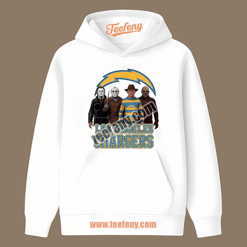 Los Angeles Chargers Halloween Horror Movie Killers Graphic Hoodie Los Angeles Chargers Halloween Horror Movie Killers Graphic Hoodie