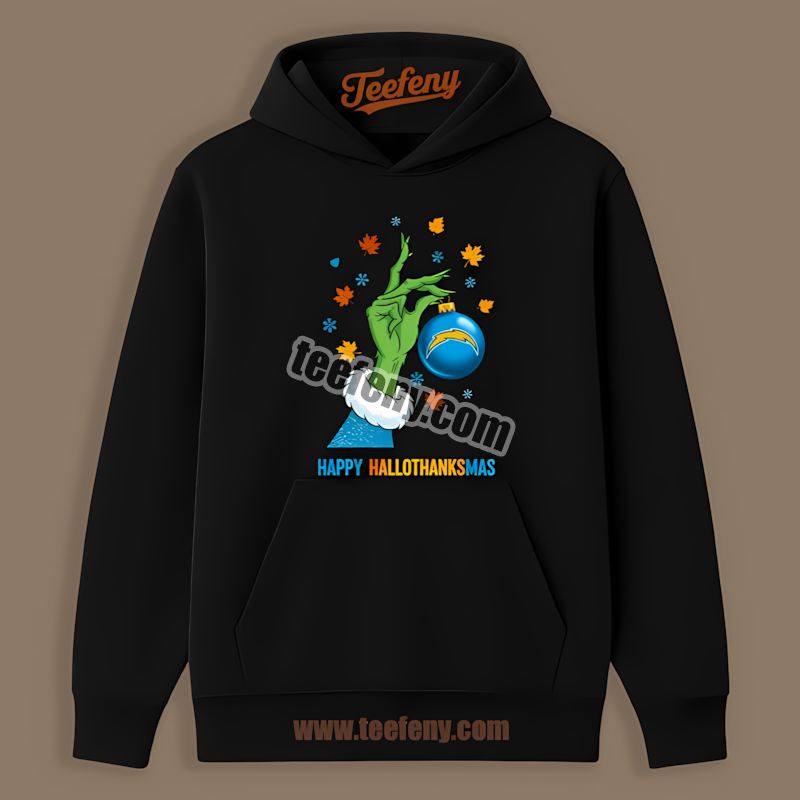 Los Angeles Chargers Happy Hallothanksmas Family Classic Hoodie Los Angeles Chargers Happy Hallothanksmas Family Classic Hoodie