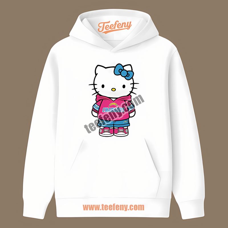 Los Angeles Chargers Hello Kitty Fan Adults Hoodie Los Angeles Chargers Hello Kitty Fan Adults Hoodie