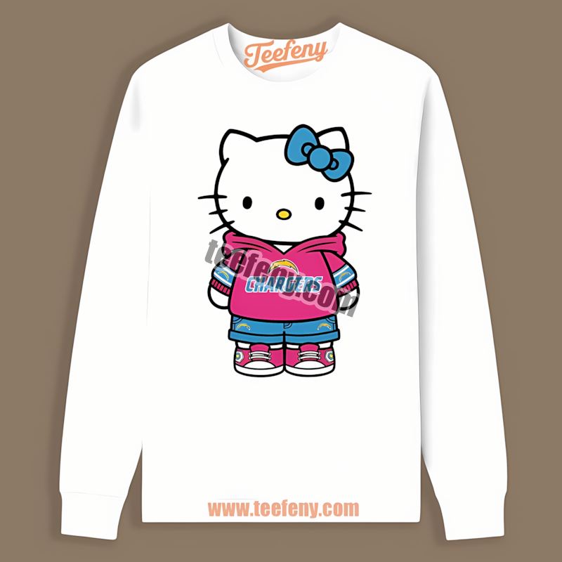 Los Angeles Chargers Hello Kitty Fan Adults Long Sleeve Los Angeles Chargers Hello Kitty Fan Adults Long Sleeve