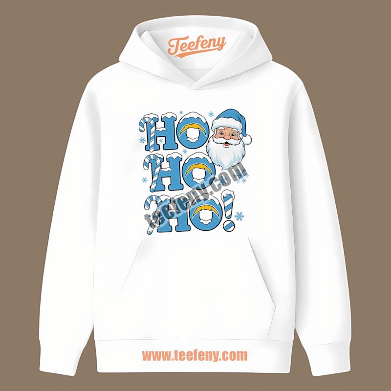 Los Angeles Chargers Ho Ho Ho Santa Cheer Christmas Hoodie Los Angeles Chargers Ho Ho Ho Santa Cheer Christmas Hoodie