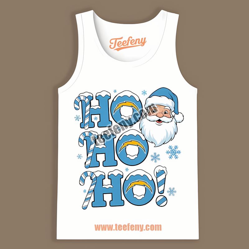 Los Angeles Chargers Ho Ho Ho Santa Cheer Christmas Tanktop Los Angeles Chargers Ho Ho Ho Santa Cheer Christmas Tanktop