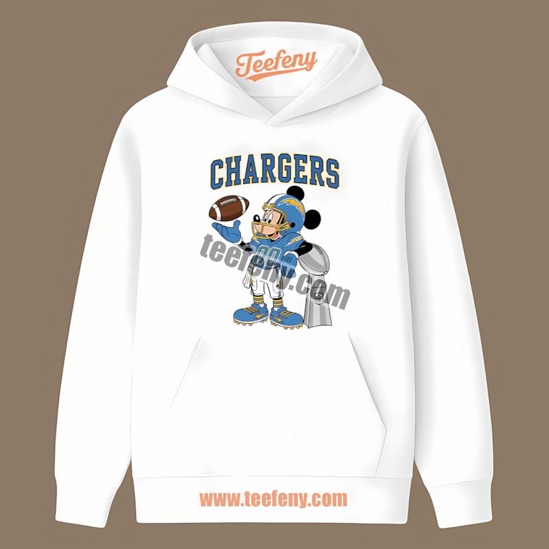 Los Angeles Chargers Mickey Super Bowl Football Vintage Hoodie Los Angeles Chargers Mickey Super Bowl Football Vintage Hoodie