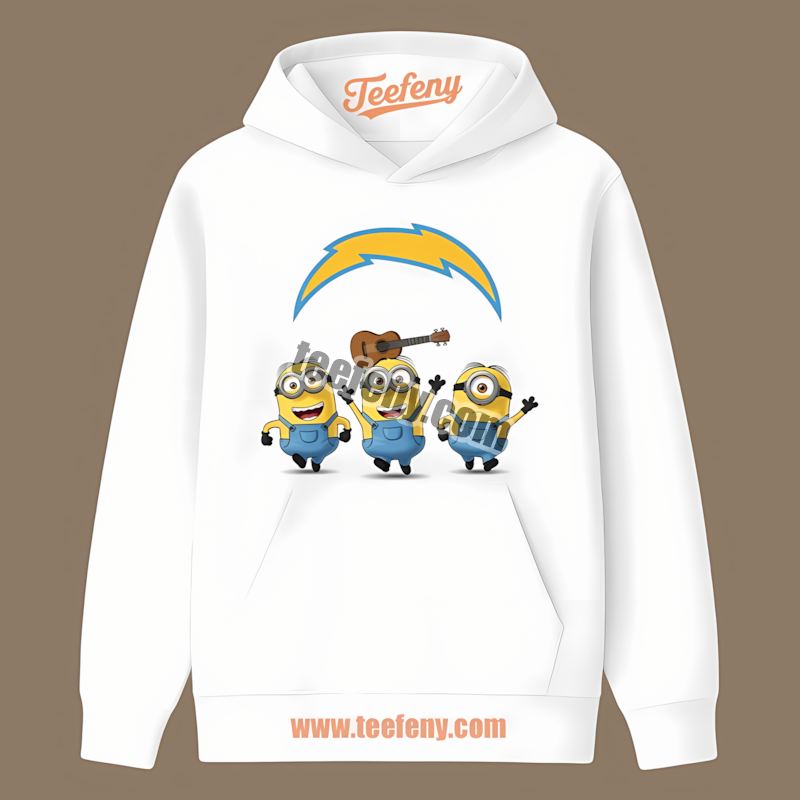 Los Angeles Chargers Minions Family Fan Unisex Hoodie Los Angeles Chargers Minions Family Fan Unisex Hoodie
