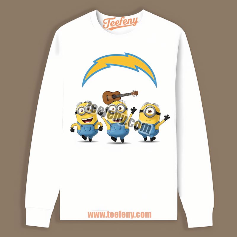 Los Angeles Chargers Minions Family Fan Unisex Long Sleeve Los Angeles Chargers Minions Family Fan Unisex Long Sleeve