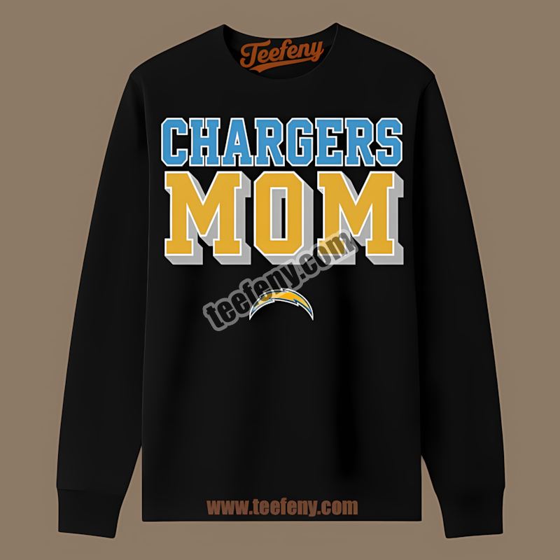 Los Angeles Chargers Mom Family Supporter Cotton Long Sleeve Los Angeles Chargers Mom Family Supporter Cotton Long Sleeve