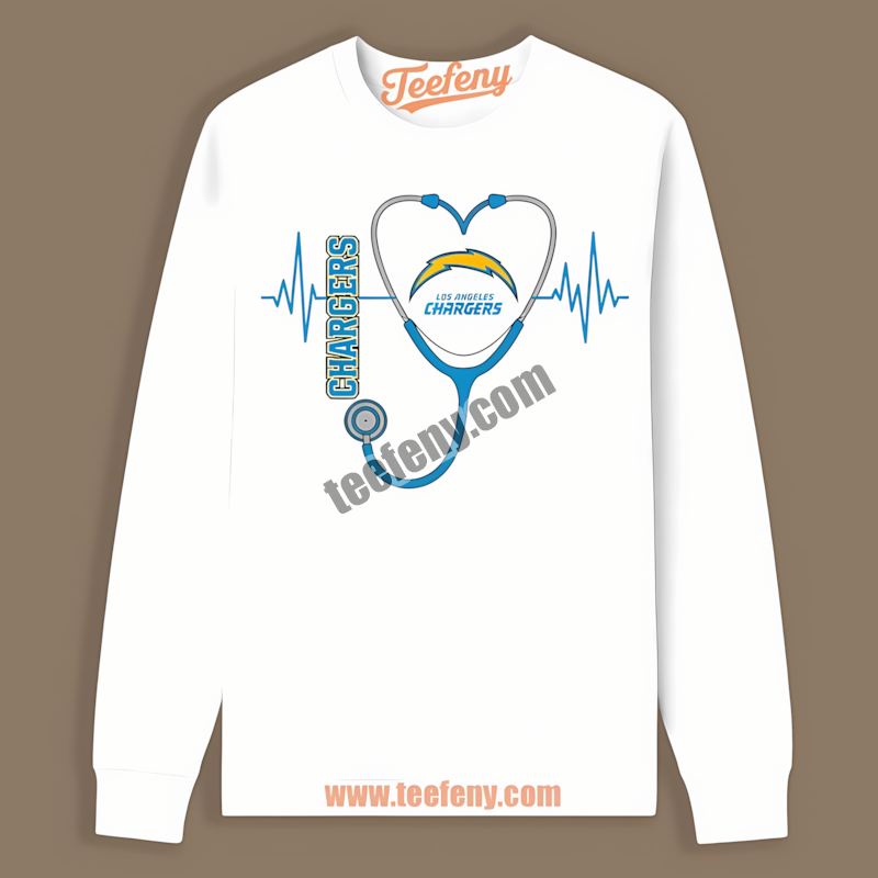 Los Angeles Chargers Nurse Heartbeat Medical Vintage Long Sleeve Los Angeles Chargers Nurse Heartbeat Medical Vintage Long Sleeve