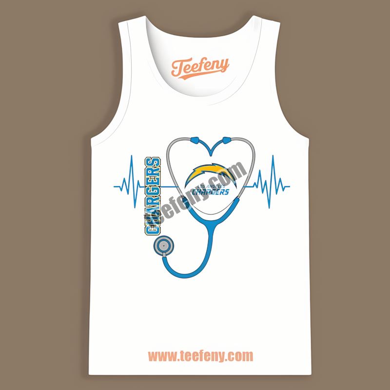 Los Angeles Chargers Nurse Heartbeat Medical Vintage Tanktop Los Angeles Chargers Nurse Heartbeat Medical Vintage Tanktop