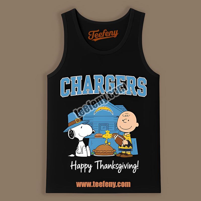 Los Angeles Chargers Snoopy Thanksgiving Family Vintage Tanktop Los Angeles Chargers Snoopy Thanksgiving Family Vintage Tanktop