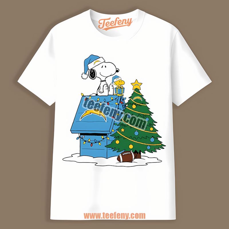 Los Angeles Chargers Snoopy Woodstock Christmas Retro Shirt