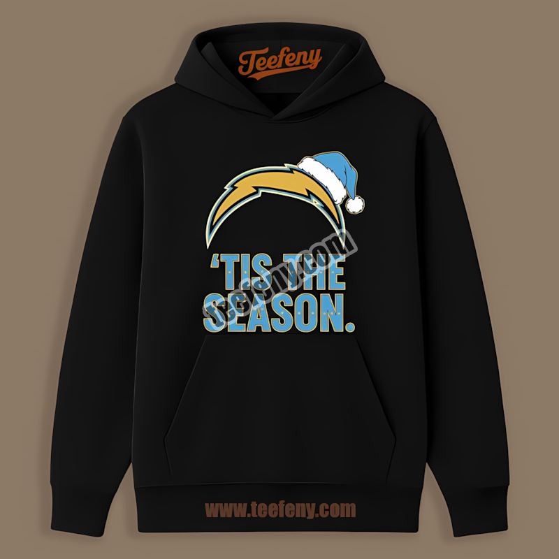 Los Angeles Chargers Tis The Season Christmas Cotton Hoodie Los Angeles Chargers Tis The Season Christmas Cotton Hoodie