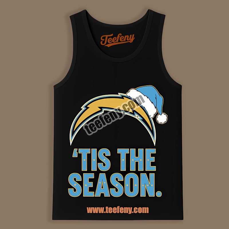 Los Angeles Chargers Tis The Season Christmas Cotton Tanktop Los Angeles Chargers Tis The Season Christmas Cotton Tanktop