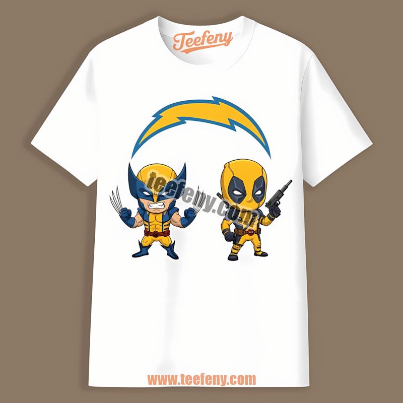 Los Angeles Chargers Wolverine Deadpool Superhero Cotton Shirt