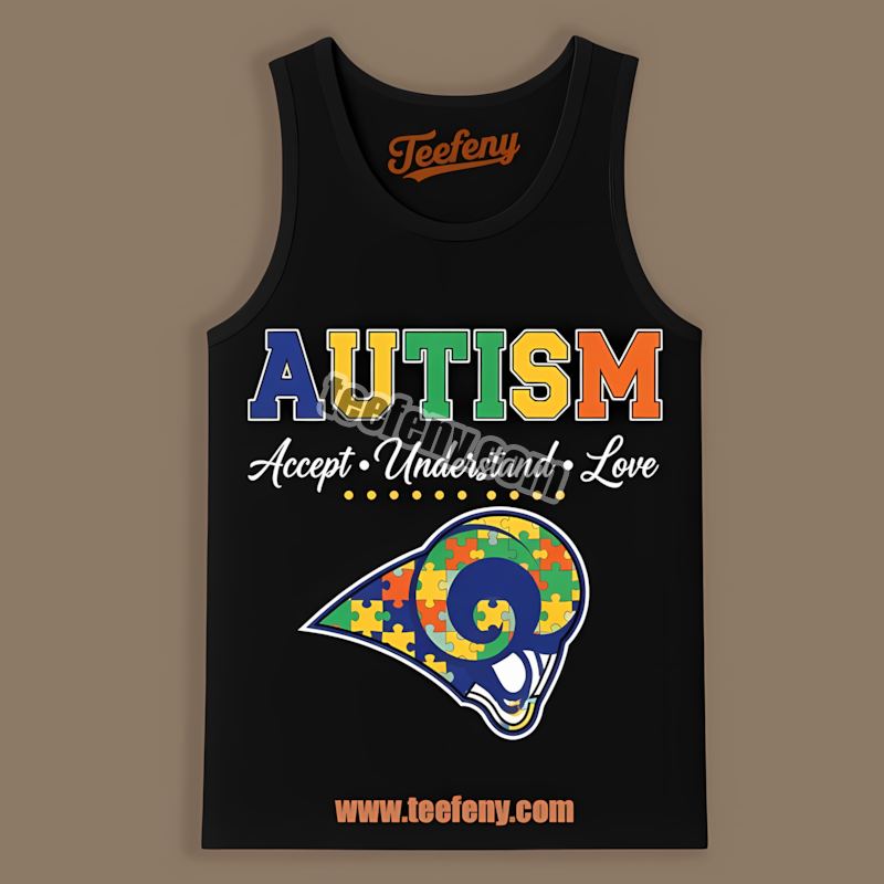 Los Angeles Rams Autism Awareness Accept Understand Love Color Tanktop Los Angeles Rams Autism Awareness Accept Understand Love Color Tanktop