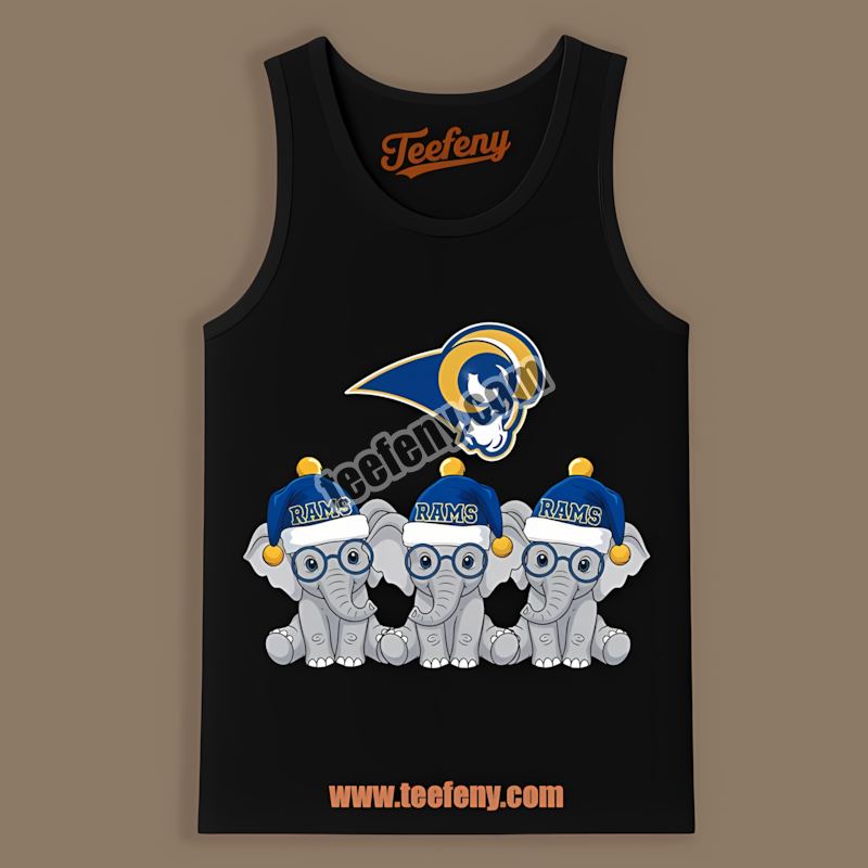Los Angeles Rams Christmas Elephants Fan Pride Tanktop Los Angeles Rams Christmas Elephants Fan Pride Tanktop
