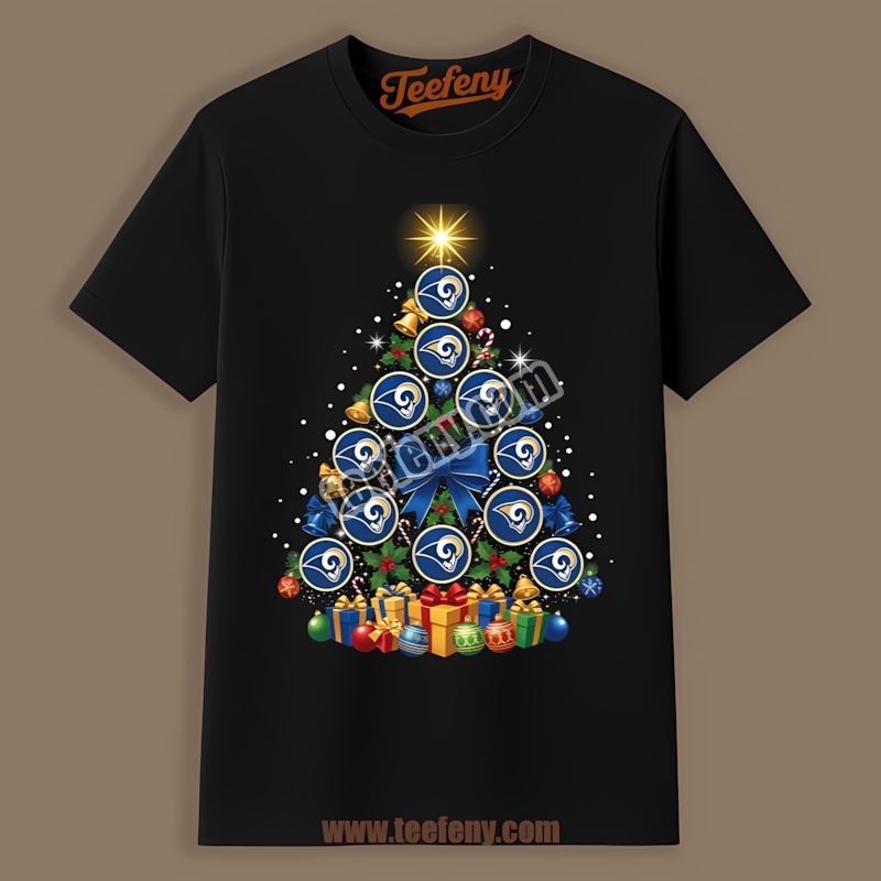 Los Angeles Rams Christmas Tree Logo Adults Fan Shirt